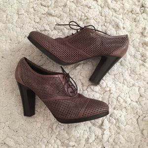 J. Crew Quorra Leather Mesh Lace Up Oxford Booties